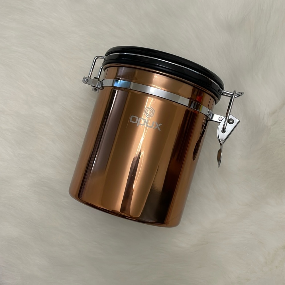 opux copper airtight coffee canister